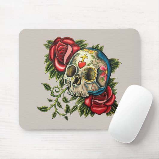 Sugar Skull, Dia de los Muertos #26 Mousepad (Mit Mouse)