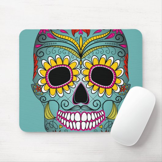 Sugar Skull, Dia de los Muertos #3 Mousepad (Mit Mouse)