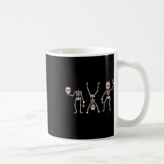 Sugar Skull Dia De Los Muertos Dancing Skeleton Co Kaffeetasse (Rechts)
