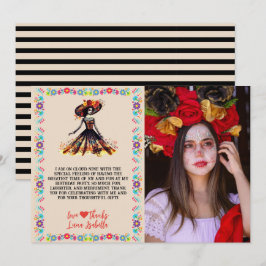 Sugar Skull Dia de los Muertos Day of the Dead Dankeskarte