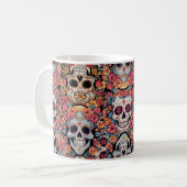 Sugar Skull Dia de Los Muertos Kaffeetasse (Vorderseite Links)