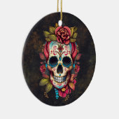 Sugar Skull Dia de los Muertos Keramik Ornament (Rechts)