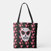 Sugar Skull Dia De Los Muertos Rose Tasche (Rückseite)