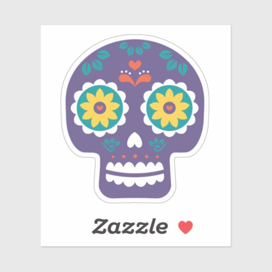 Sugar Skull Día de Los Muertos Sticker (Blatt)