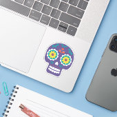 Sugar Skull Día de Los Muertos Sticker (Laptop mit iPhone)