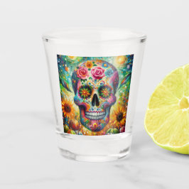 Sugar Skull Dia De Los Muertos Tag der Toten Schnapsglas