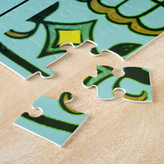 Sugar Skull Dia de Los Muertos Turquoise Puzzle (Seite)