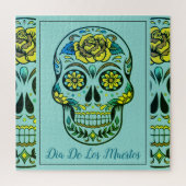 Sugar Skull Dia de Los Muertos Turquoise Puzzle (Vertikal)