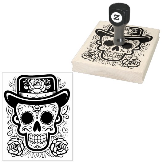 Sugar Skull 💀 Día de Muertos Gummistempel (Stempel)
