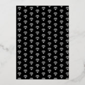 Sugar Skull Diamond Brautparty Foil Einladung (Rückseite)