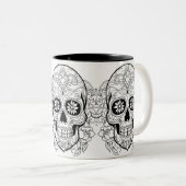 Sugar Skull Dios de los Muertos Halloween Zweifarbige Tasse (VorderseiteRechts)