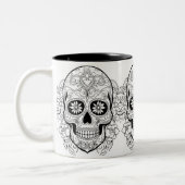 Sugar Skull Dios de los Muertos Halloween Zweifarbige Tasse (Links)