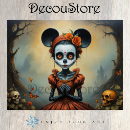 Sugar Skull Doll Decoupage Seidenpapier