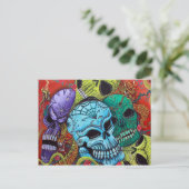 Sugar Skull Dragon Postkarten (Stehend Vorderseite)