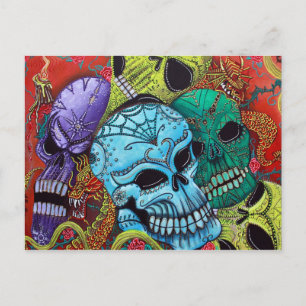 Sugar Skull Dragon Postkarten