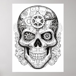 Sugar Skull Drawing Art for Kids + Adults Poster