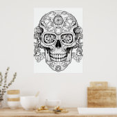 Sugar Skull Drawing Art for Kids + Adults Wall Poster (Küche)