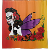 Sugar Skull Fairy Sunset Duschvorhang (Vorderseite)