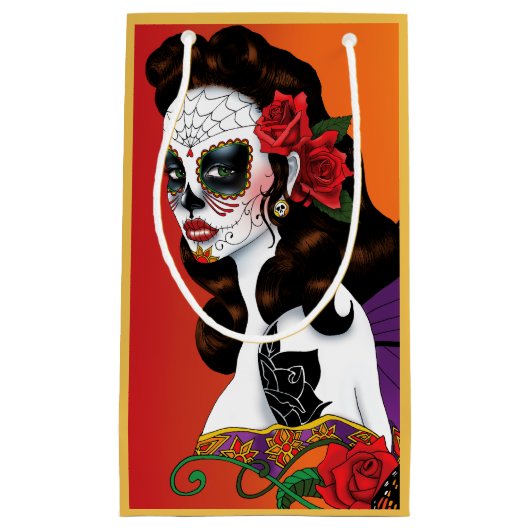 Sugar Skull Fairy Sunset Kleine Geschenktüte (Vorderseite)