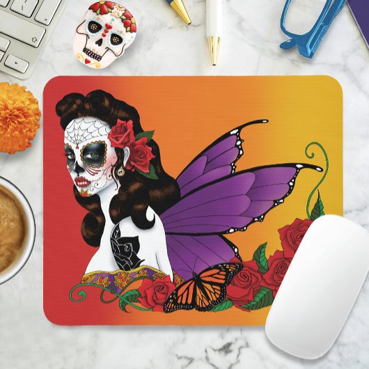 Sugar Skull Fairy Sunset Mousepad