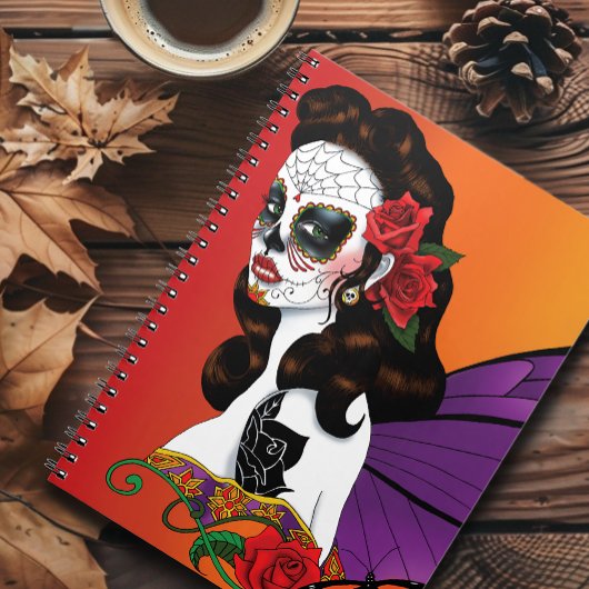 Sugar Skull Fairy Sunset Notizblock