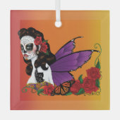Sugar Skull Fairy Sunset Ornament Aus Glas (Vorderseite)