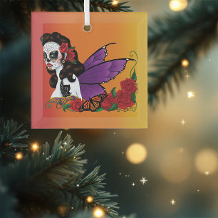 Sugar Skull Fairy Sunset Ornament Aus Glas