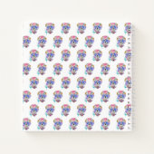 Sugar Skull farbenfrohe Wasserfarben NAME Erinneru Notizblock (Rückseite)