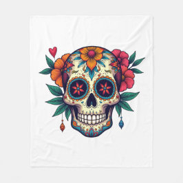 Sugar Skull Fleece Blanket