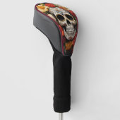 Sugar Skull Floral Golf Head Cover Headcover (angewinkelt)