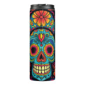 Sugar Skull Folk Art Day of the Dead Halloween Thermosbecher (Rückseite)