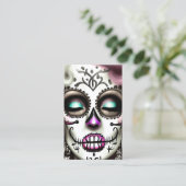 Sugar Skull Frau Dark Grunge Gothic Stea Visitenkarte (Stehend Vorderseite)