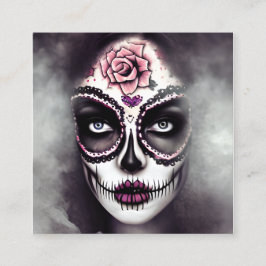 Sugar Skull Frau Dark Grunge Gothic Steampunk Smo Quadratische Visitenkarte