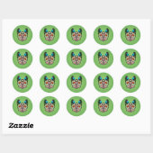 Sugar Skull Frenchie - Green Runder Aufkleber (Blatt)