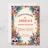 Sugar Skull Geburtstag Einladung - Tag der Toten! (Vorderseite)