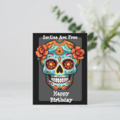 Sugar Skull Geburtstaggreeting Postkarte (Stehend Vorderseite)