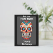 Sugar Skull Geburtstaggreeting Postkarte (Stehend Vorderseite)