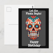Sugar Skull Geburtstaggreeting Postkarte (Vorne/Hinten)