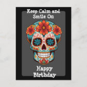 Sugar Skull Geburtstaggreeting Postkarte (Vorderseite)