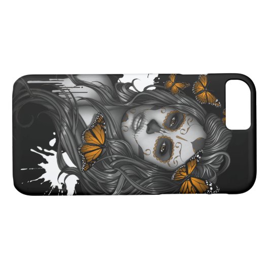 Sugar Skull Girl Case-Mate iPhone Hülle (Rückseite (Horizontal))