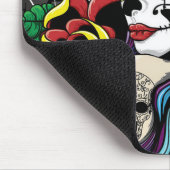 Sugar Skull Girl, Dia de los Muertos #9 Mousepad (Ecke)