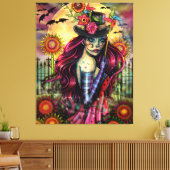 Sugar Skull Girl Fantasy Art von Molly Harrison Leinwanddruck (Insitu (Wohnzimmer))
