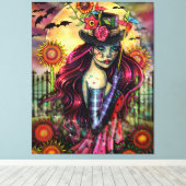 Sugar Skull Girl Fantasy Art von Molly Harrison Leinwanddruck (Insitu (Holzboden))