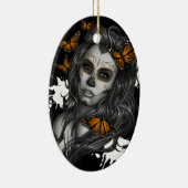 Sugar Skull Girl Keramik Ornament (Rechts)