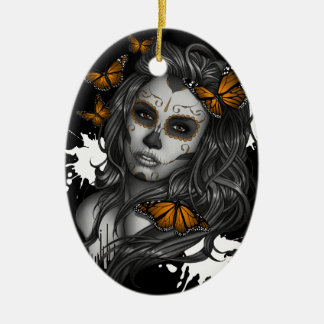 Sugar Skull Girl Keramik Ornament
