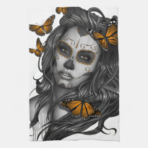 Sugar Skull Girl Küchentuch