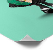 Sugar Skull Girl Playing Mexican Flag Guitar Poster (Ecke)