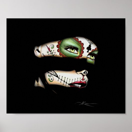 Sugar Skull Girl Poster 8x10" (Vorne)