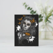Sugar Skull Girl Postkarte (Stehend Vorderseite)