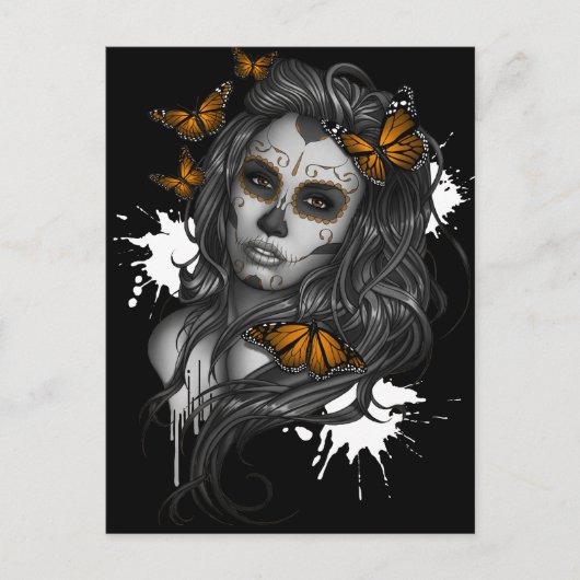 Sugar Skull Girl Postkarte (Vorderseite)